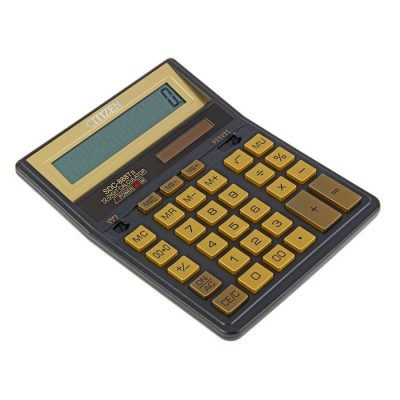 Калькулятор настольный Citizen SDC-888TIIGE 12 разр.двойное питание 158*203*31mm черный-золотой